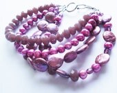 Four strand bracelet, Pink, Berry, Mauve, bohemian jewelry, stacking bracelet, multistrand bracelet