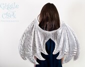 Silver Textured Metallic Dragon Wings, wire free, kids dress up wings, Gold pair of wings donated to child in chemo with each purchase