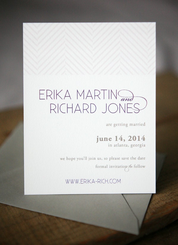 Wedding Save the Dates - Chevron Save the Date Card