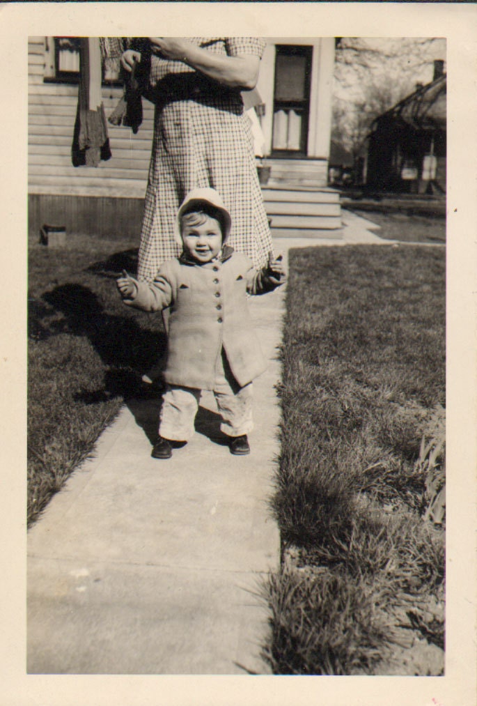 Here I Come Vintage Photo of a Cute Little Girl Walking Down a Sidewalk