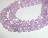 Rose de France Lavender Pink Amethyst Faceted Organic Rondelle, 1/2 Strand, 4-4.5mm