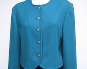 vintage 80s jacket Pendleton wool teal medium