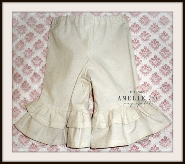 Cropped Double Ruffle Pants