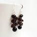 Brown black stone earrings onyx smoky quartz silver rocker elegant ooak