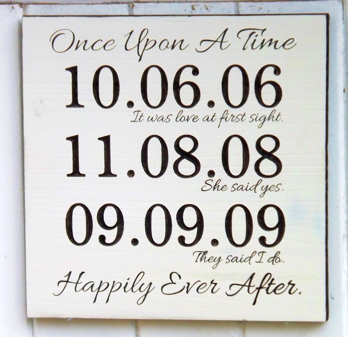 Once Upon A Time Anniversary Date Personalized Wood Sign