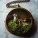 Better Gnomes and Gardens. Woodland Moss Terrarium Brass Locket Necklace