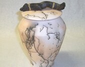 Horsehair Raku lidded container
