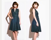 SALE EISENBERG ORIGINALS Vintage 1940s Black Summer Dress - recollectvint