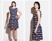SALE Vintage 1920s Inspired 1960s Navy Nautical Novelty Knots Print Culottes