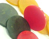 Bakelite Catalin Vintage Poker Chips Swirls Red Green Caramel (8) Each Pieces