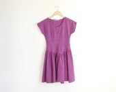 Vintage 1980s pink and black cotton dress.