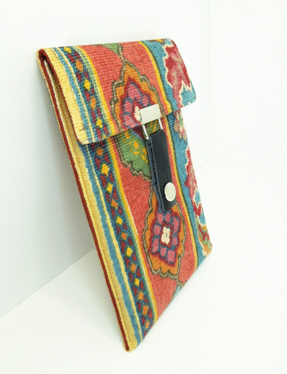 iPad Mini case iPad Mini cover - Colorful decorator fabric - Red yellow teal blue floral (Ready to ship)