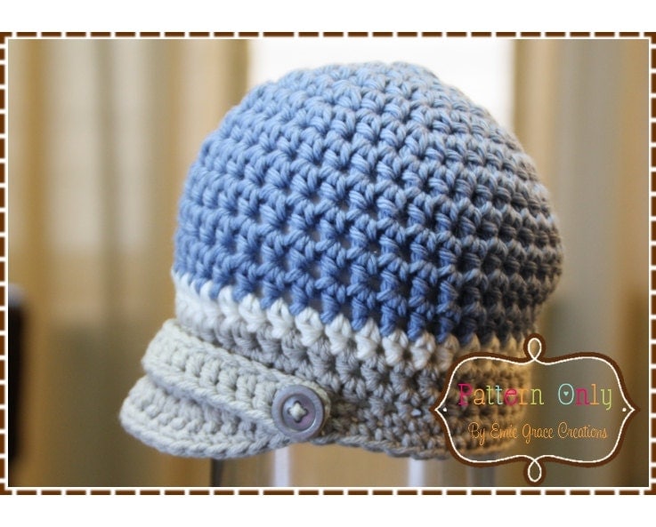 Newsboy Hat Crochet Pattern - RYAN - 407