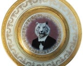 Timeless Tiger - Altered Vintage Plate 11"
