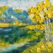 Original Oil Painting- Autumn on the Lake- Modern, Contemporary 8x10