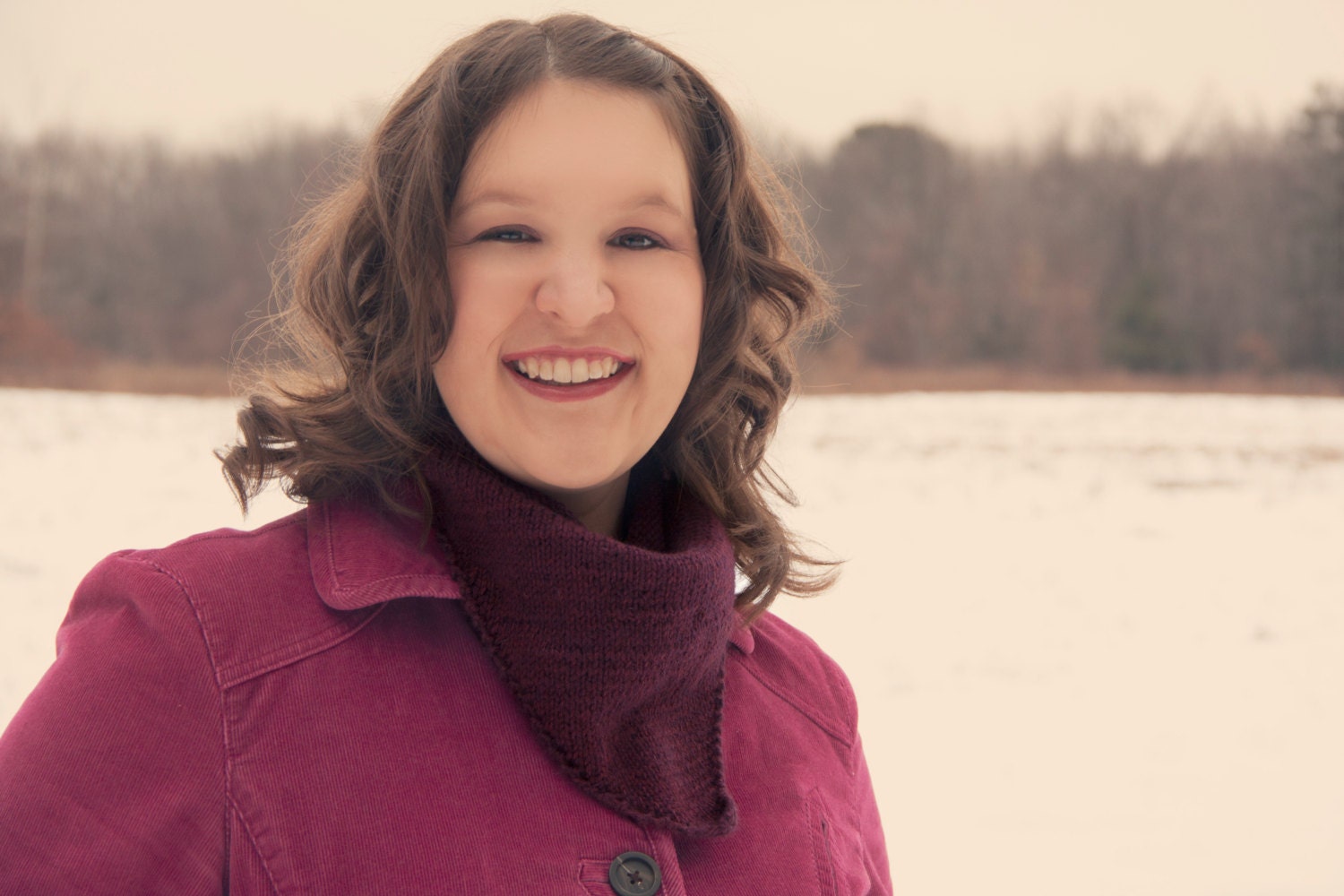 Knit Maroon Bandana Scarf in Wool