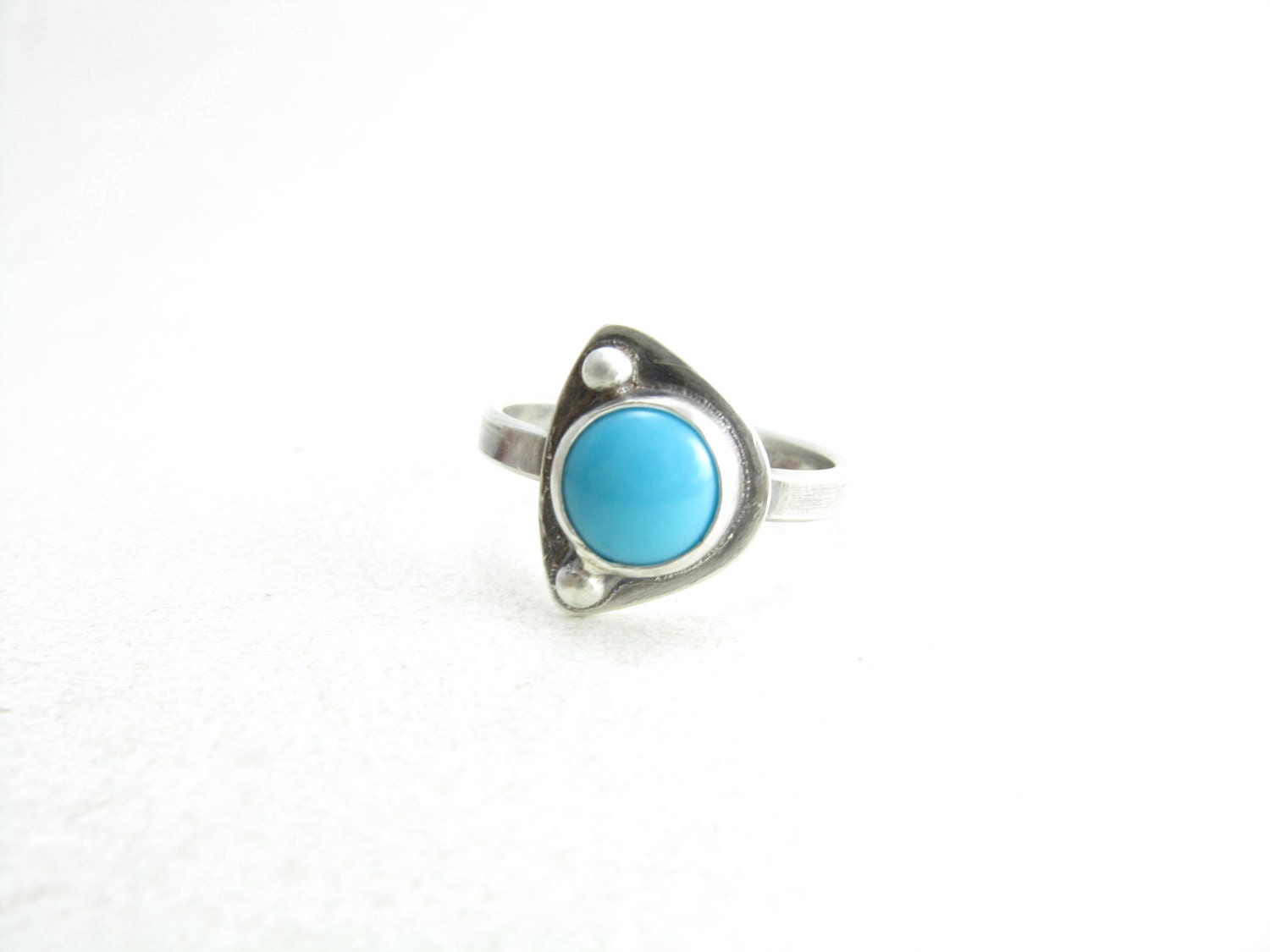 Abstract Sleepying Beauty Turquoise Sterling Silver Ring