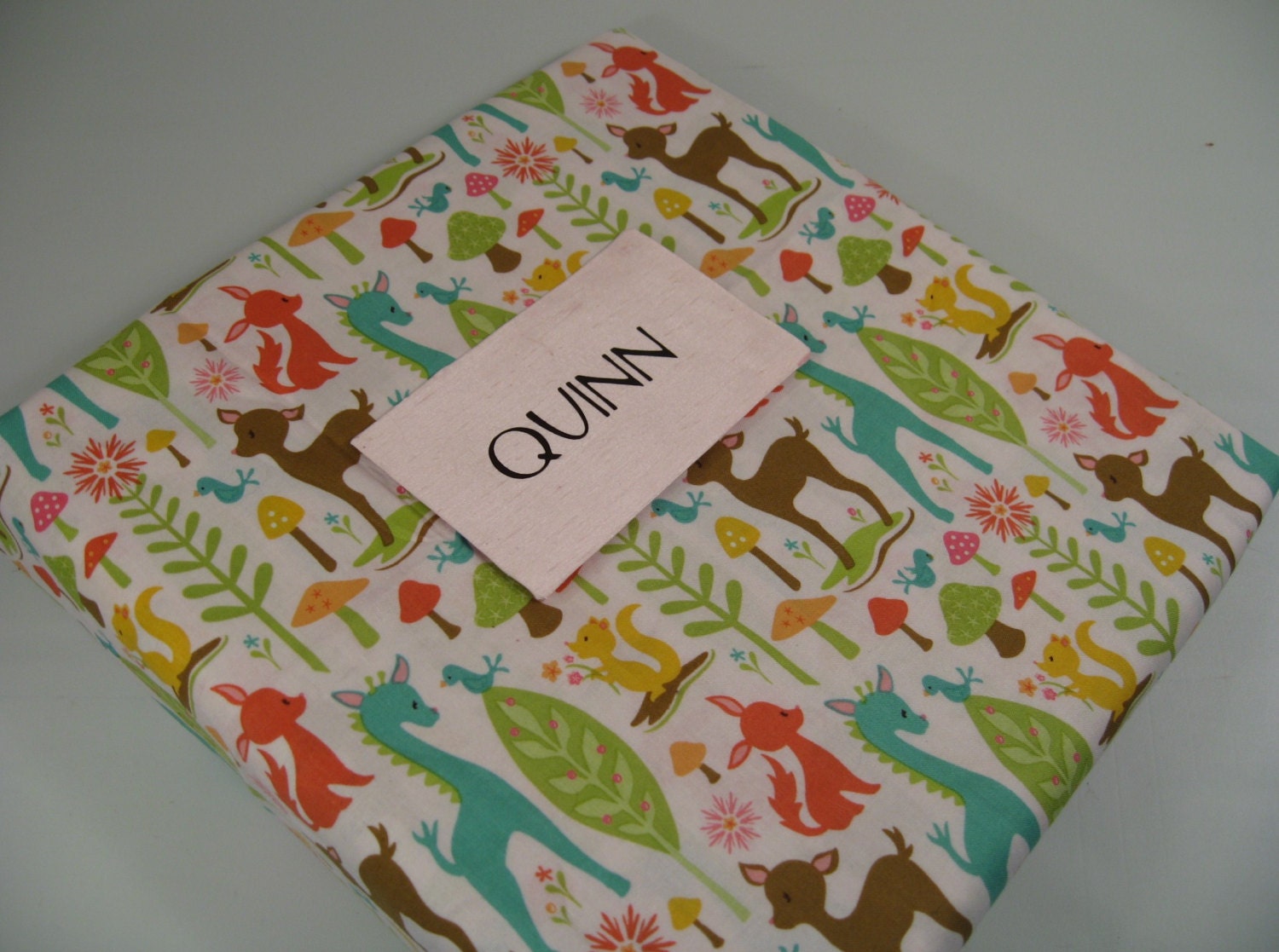 Baby memory book WOODLAND IN PINK boy girl modern personalized custom large blue green animal album pregnancy journal 8.5x11 full size