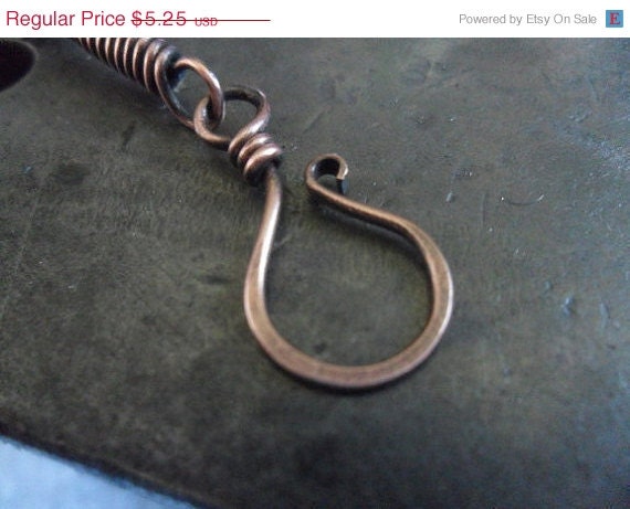 Memorial Day Sale Oxidized solid Copper Single Hook Clasp approx 25mm 18g 10 pcs