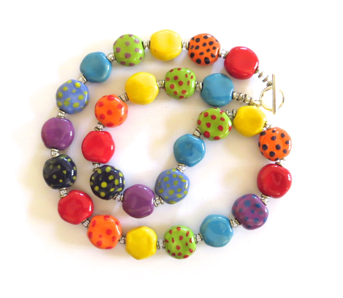Kazuri Bead Necklace, Fair Trade Beads, Ceramic Necklace