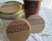 Mason Jar Stickers-Canning Jar Labels-Homemade By- Circle Kraft Colored Stickers-Homestead Canning Stickers