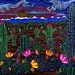 Dot Art Desert in the Spring Prickly Pear cactus sunset mountains