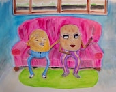 Half baked taters on a basement couch, Colorado style