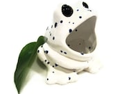 Sponge Holder - Ceramic Frog - Cobalt Blue and White