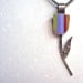 Silver Tulip Flower Purple Multi Color Stripe Pendant