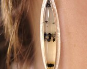 Montana Moss Agate and Sterling Silver Earrings - statement piece