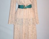1970s Vintage Gold Skirt Set Floral Design