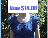 Hidden Flower In Crochet Mesh Pattern with Frills on armholes