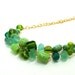 Chunky Emerald Green Bib Necklace Lampwork Glass Beaded Bib Crochet Wire Hues of Green Statement Necklace