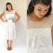1940s White Crochet Dress  //   Nightgown Dress  //  SWAN SHADOW