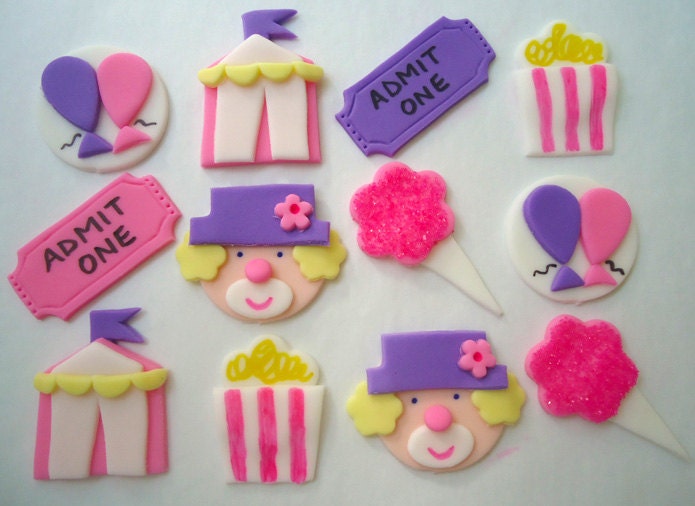 Fondant Cupcake Toppers - Girl Carnival Mix Il_570xn