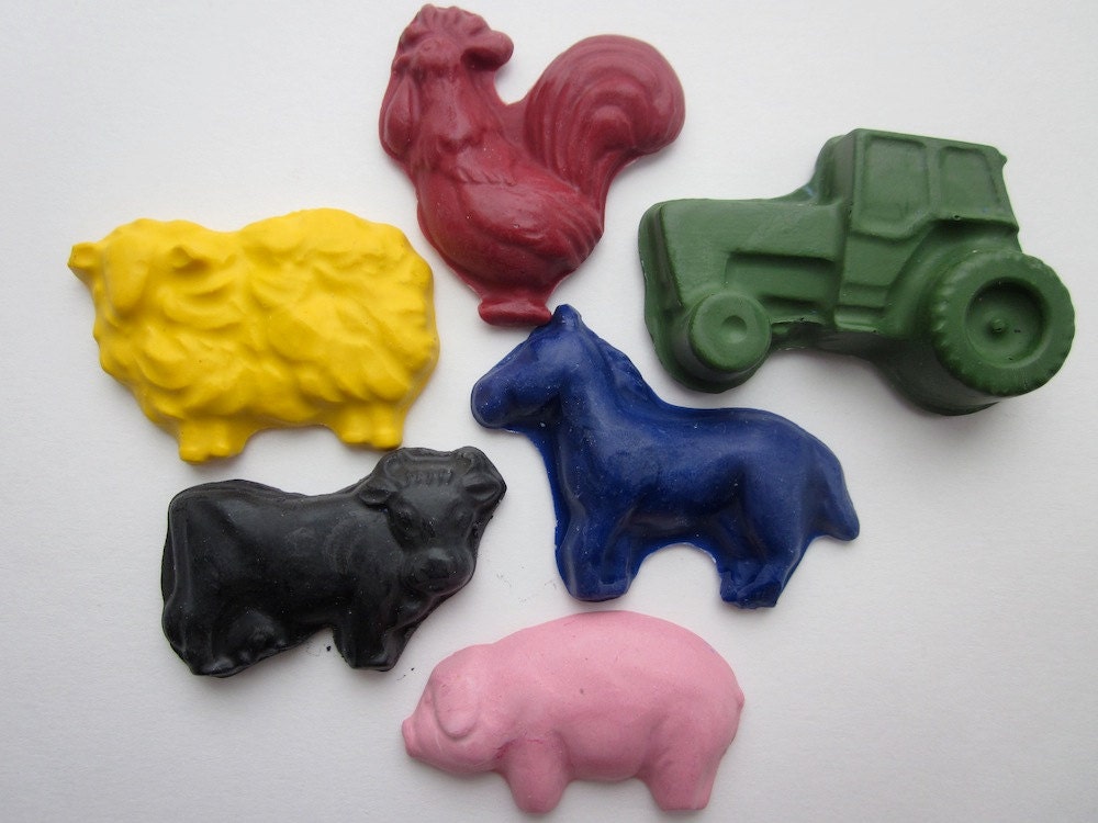 All Natural ECO Friendly Kids Handmade SOY CRAYON Organic Farm (Set of 6)