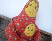 Doll Handmade Cloth Mom and Baby Pair Vintage Fabric Farmhouse Chic Folk Art by AMarigoldLife on Etsy