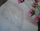 Vintage Hanky  M Monogrammed  Initial Large Oversize Handkerchief Wedding Keepsake