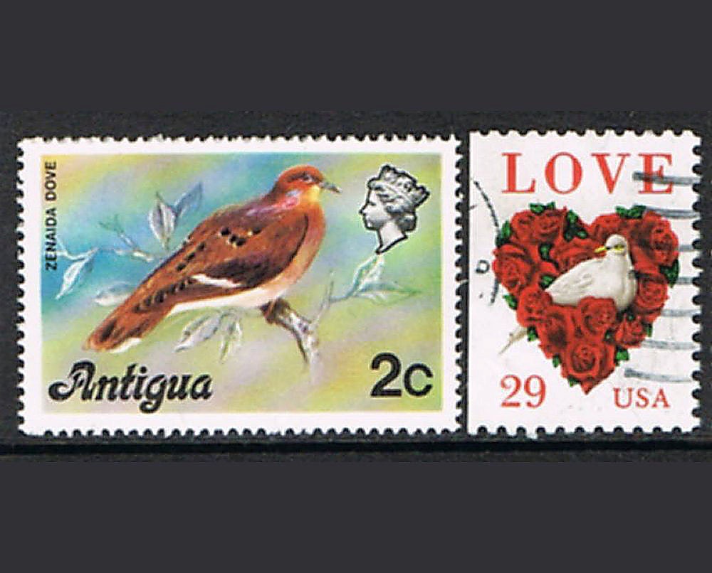 36 Vintage Postage Stamps - Fowl - Birds