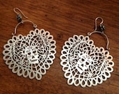 Day of the Dead Papel Picado Heart Earrings