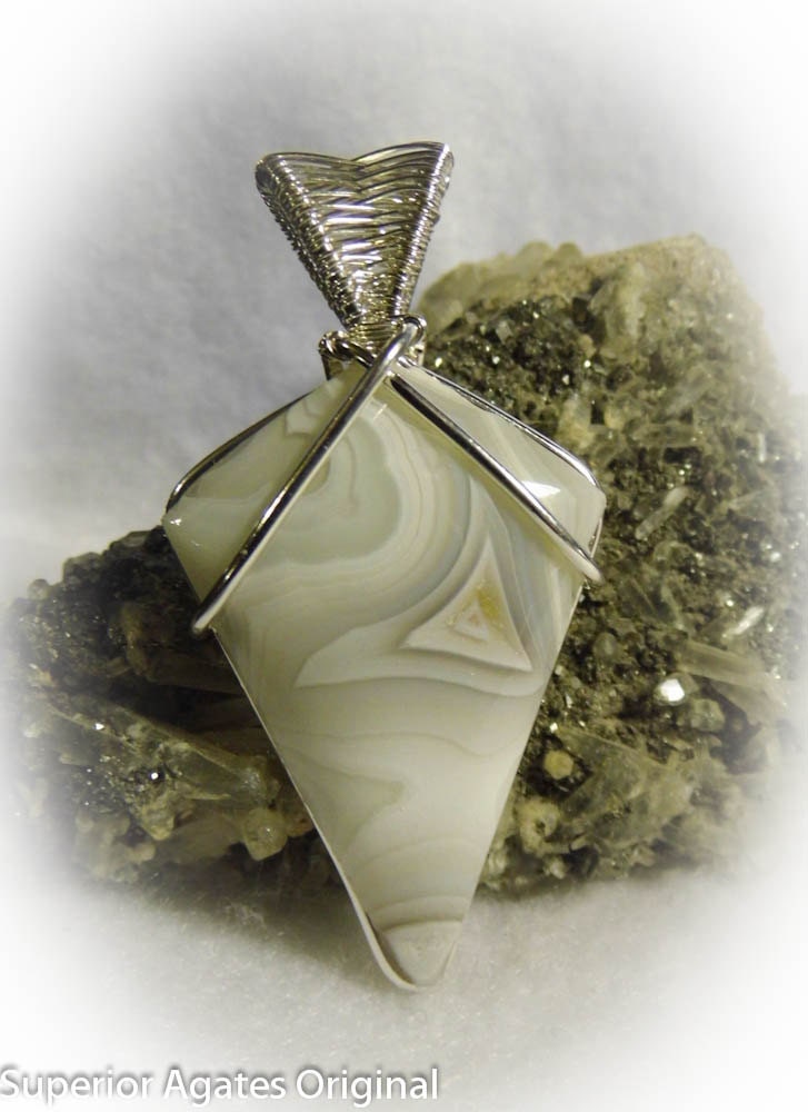 Large Ocean Jasper Wire Wrapped Stone Pendant