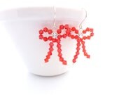 Red Crystal Bow Earrings