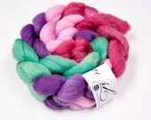 Organic Polwarth Wool and Mulberry Silk (75/25) Spinning Fiber Roving Top - "Madeline"