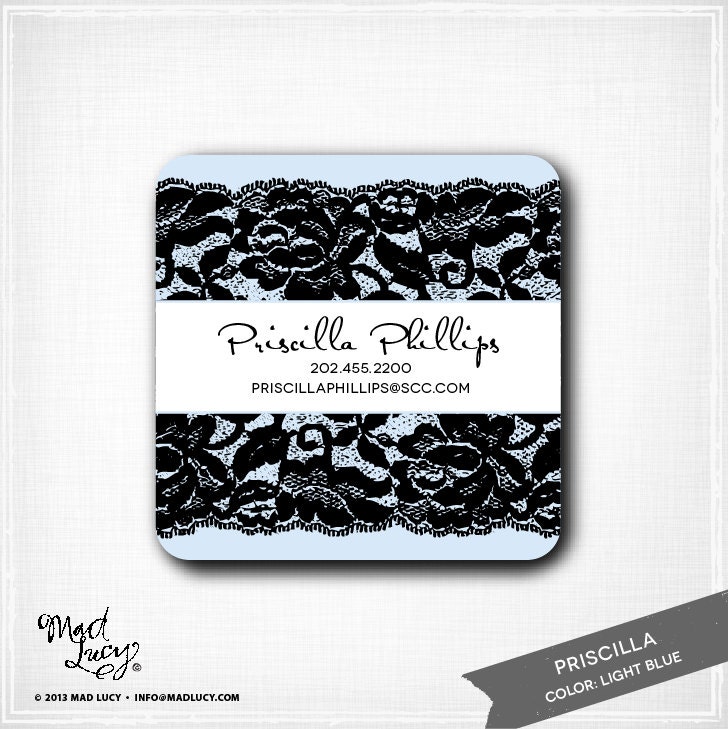 PRISCILLA Business Cards / Calling Cards / LACE / set of 50