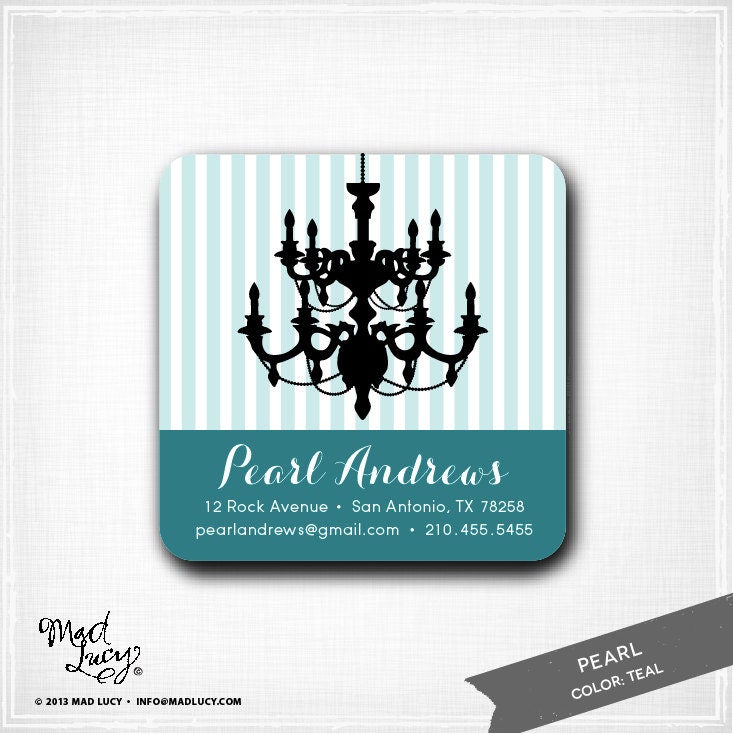 PEARL personalized Business / Mommy Cards / Calling Cards / Chandelier / set of 50