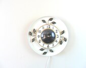 vintage mid-century gold leaf detailed united wall clock - electric - retro decor