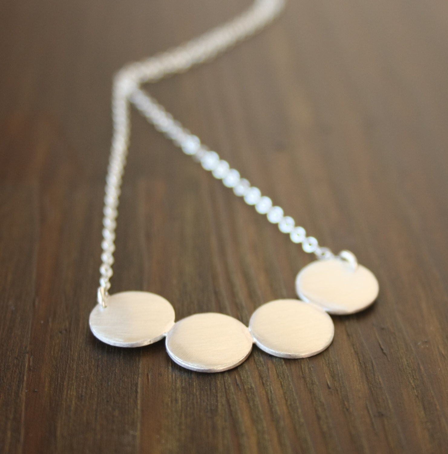 Geometric necklace circles in sterling silver / circles necklace / silver dots necklace minimal Handmade FREE SHIPPING