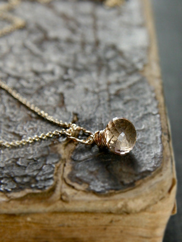 Ametrine Gold Filled Necklace, - Wire Wrapped Gemstone Jewelry Stone Pendant - Gold on Gold