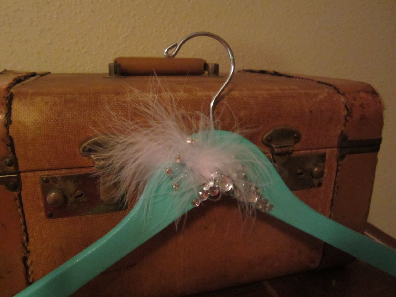 custom Tiffany's Blue BRIDAL hanger with wire wording for WEDDING DRESS
