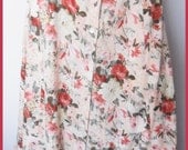 Vtg.80s Rose Floral Ruffle Prairie Long Maxi Skirt by Giorgio Kauten.Made in India.S/M.Waist 27-32.